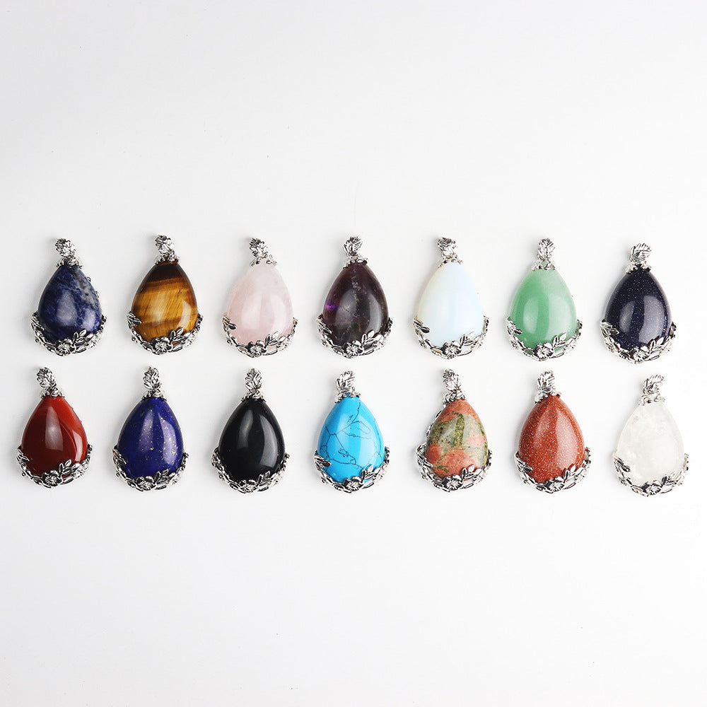 Amethyst Teardrop Clip Pendant