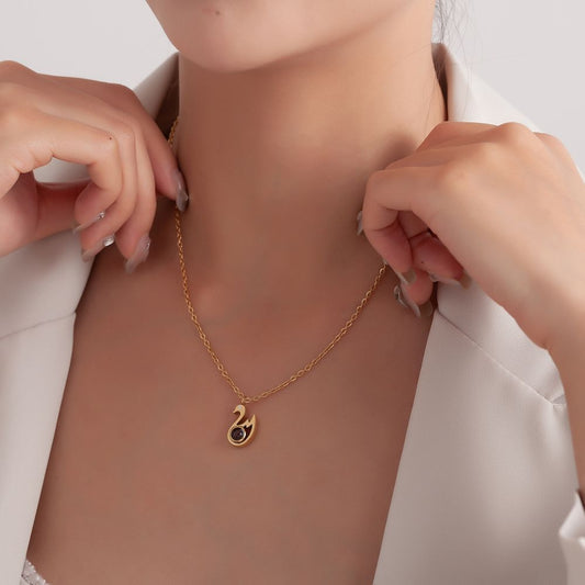 Photo Projection Swan Necklace