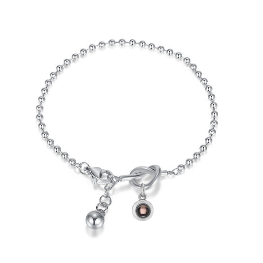 Projection photo heart-shaped rosary bracelet