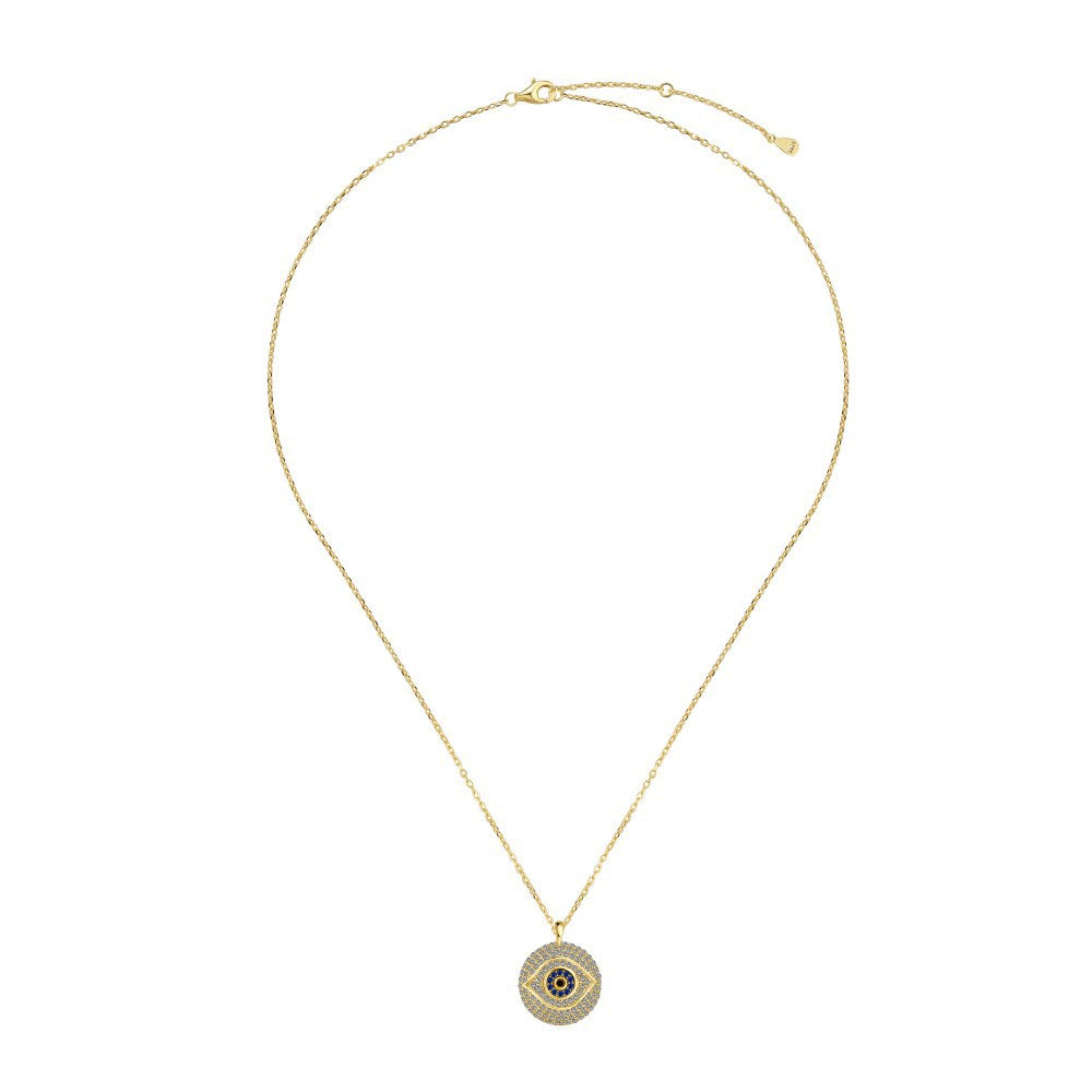 Collar de ojo de diablo redondo con personalidad simple y elegante