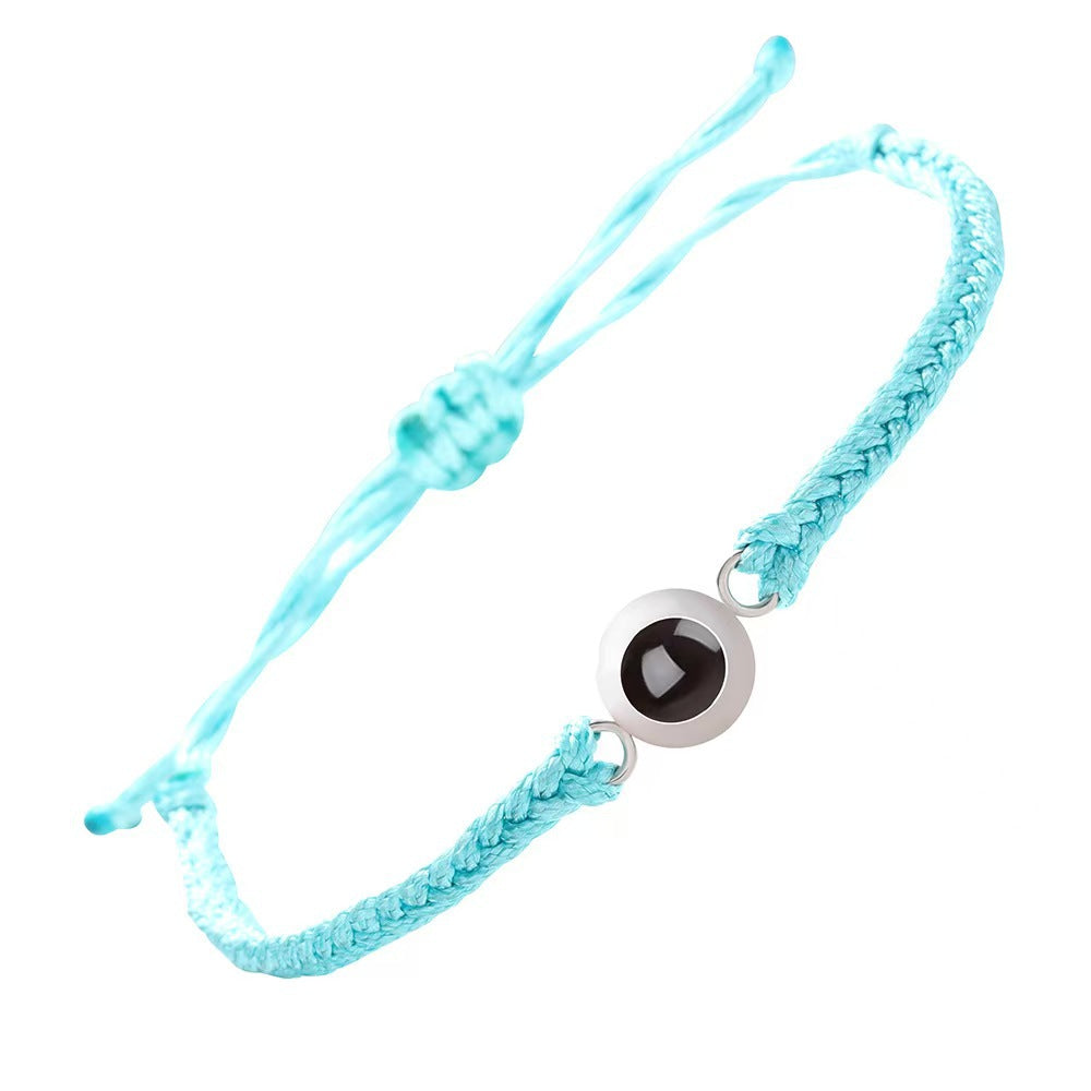 Pulsera de pareja tejida con proyección de fotos