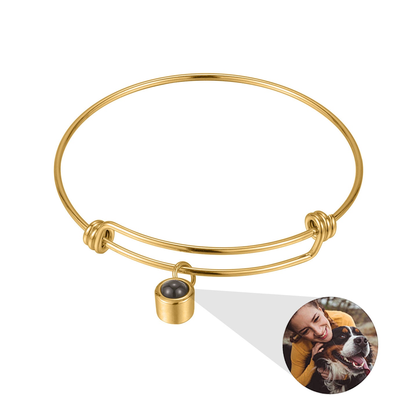 Pulsera elástica con proyección de fotos