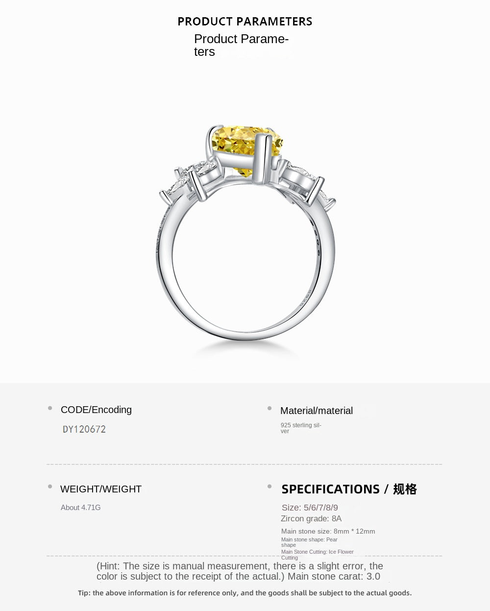 Anillo clásico de circonita con diamante de alto carbono y corte de flor de hielo brillante y noble