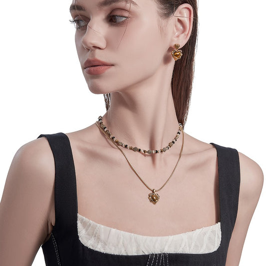 Tiger's eye layered necklace