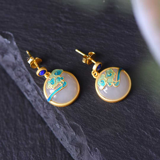 Ancient Craft Silver Hetian Nephrite "Thick Matte Gold" Jewelry Set Series