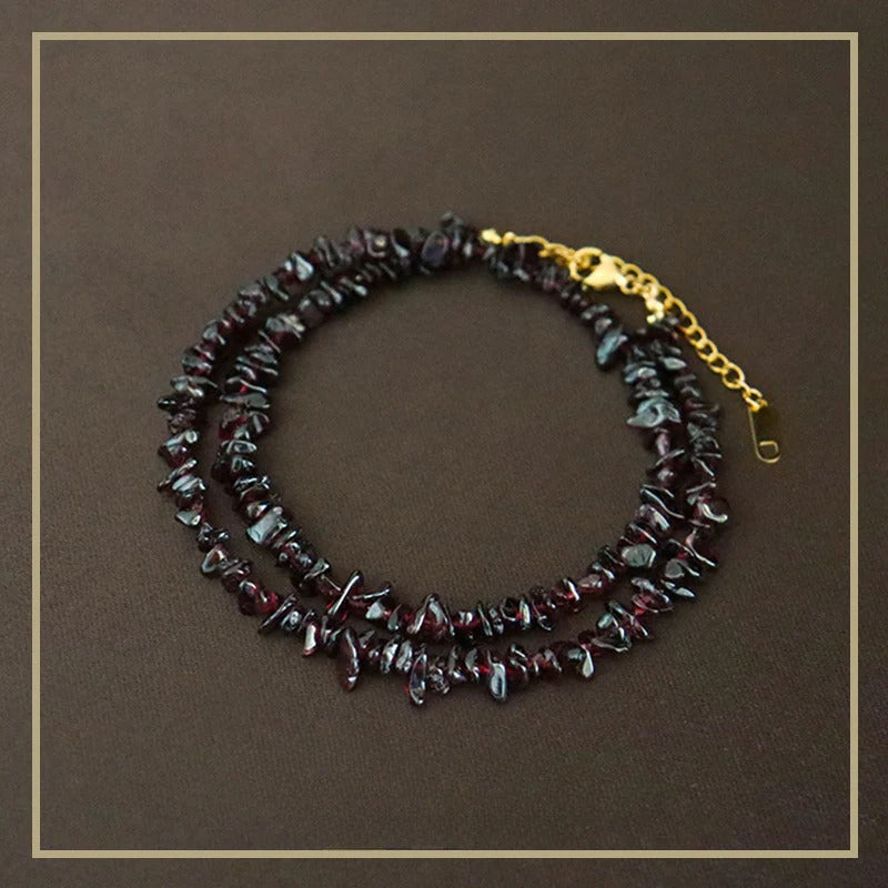 Exquisito collar vintage de piedra natural para mujer