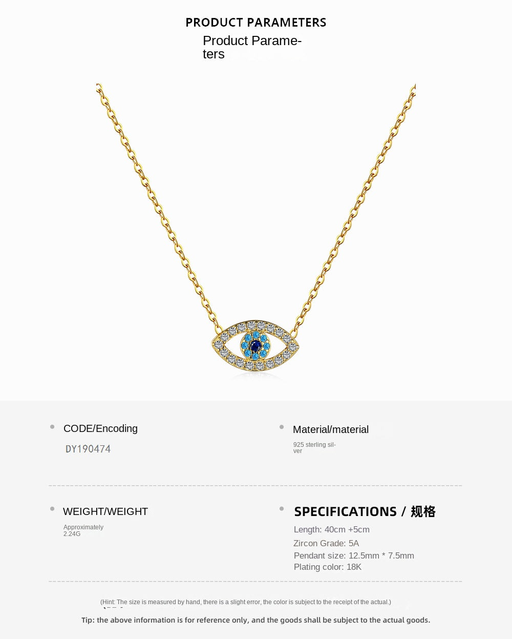 Collar con colgante de ojo de diablo de circón con personalidad de moda