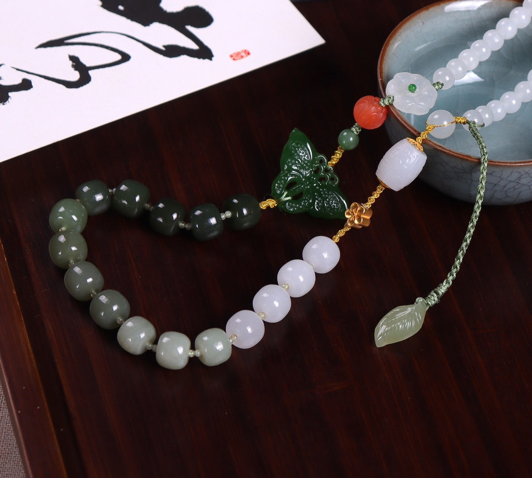 Collar de jade hetiano de color degradado de moda