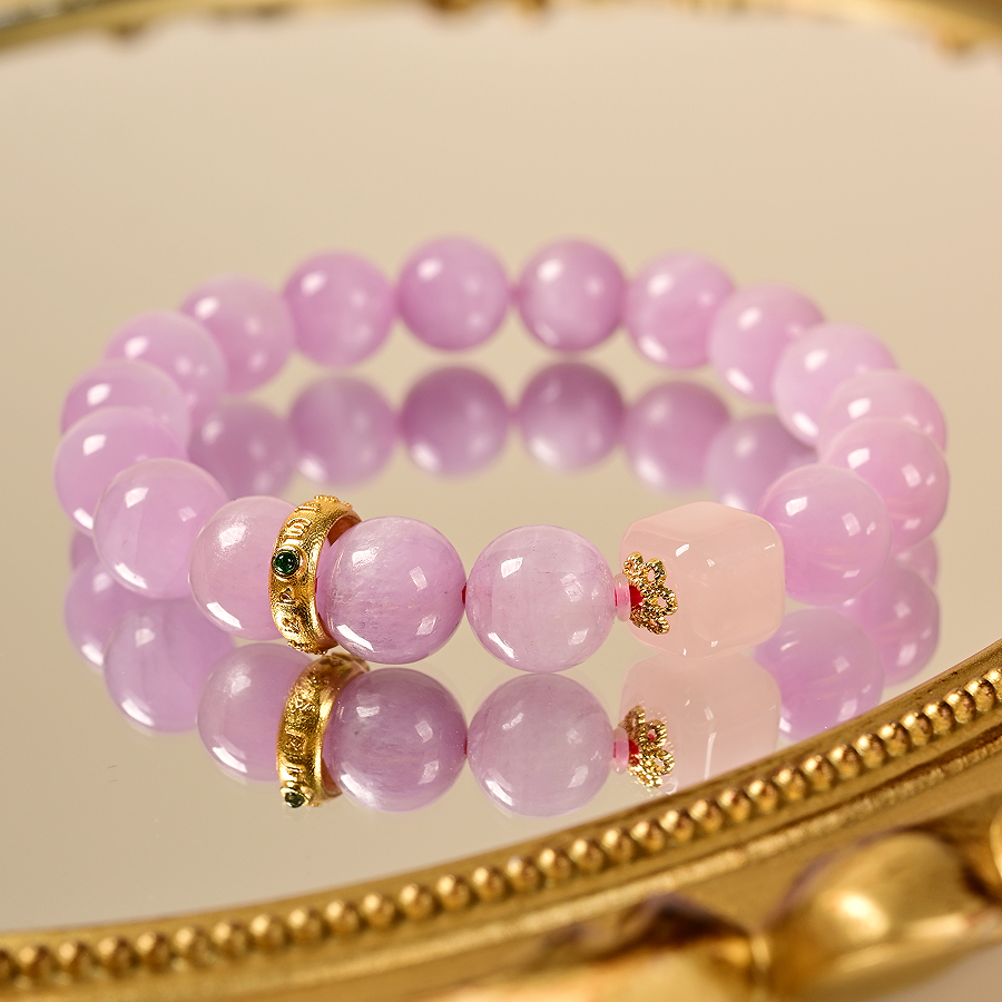 Silver purple spodumene single plant multi-treasure bracelet