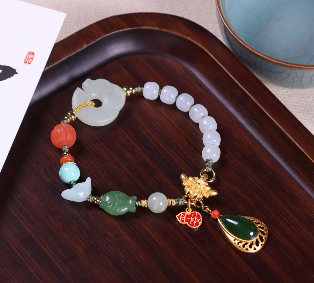 Collar de jade hetiano de doble propósito de moda