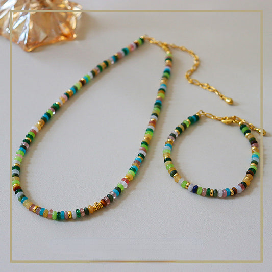 High-end exquisite vintage colorful abacus bead necklace - jewelryweilin