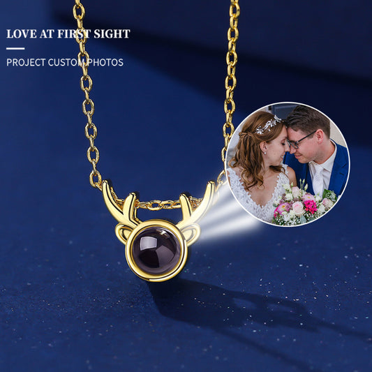 Photo Projection Moose Antler Necklace