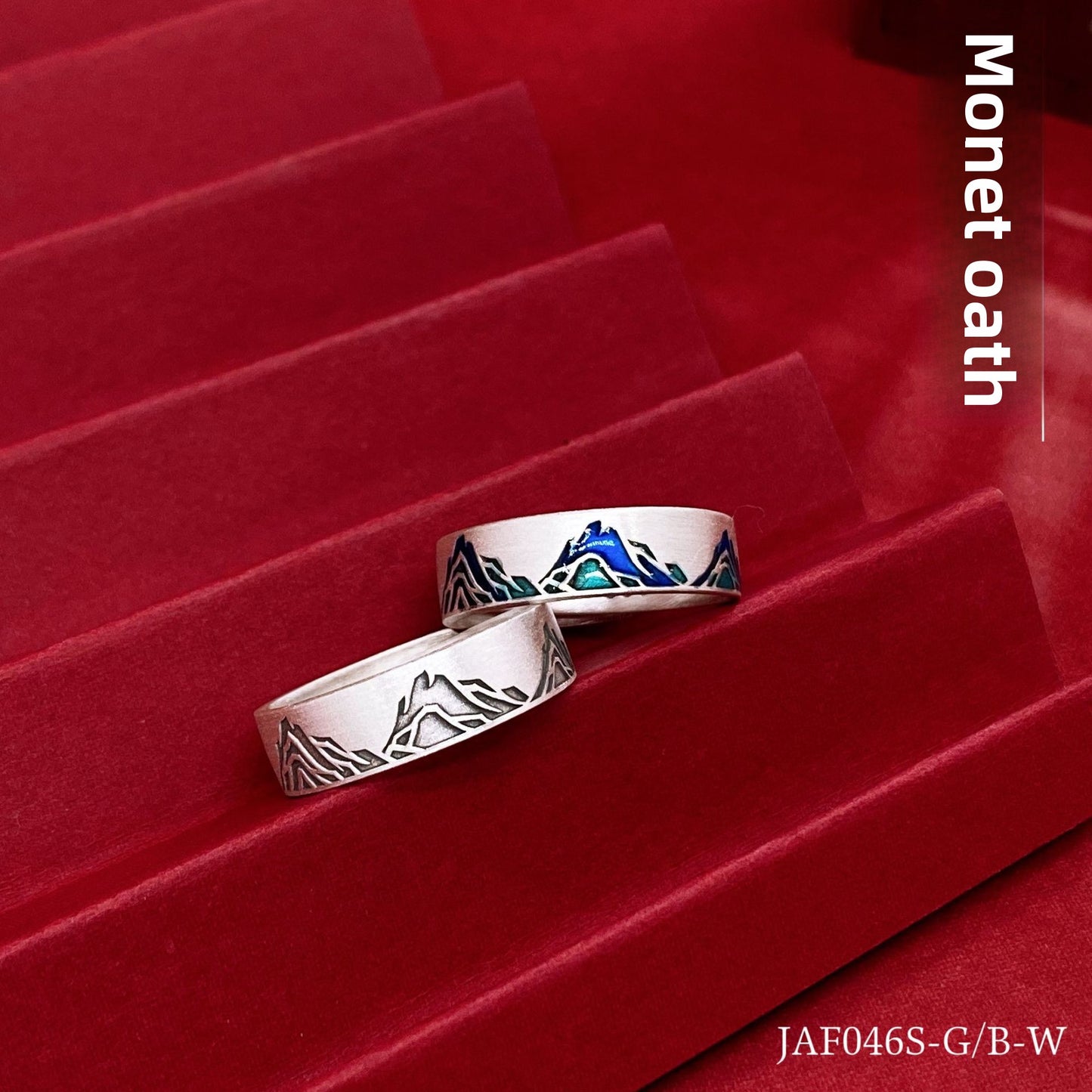Anillo de pareja de lujo en plata de ley