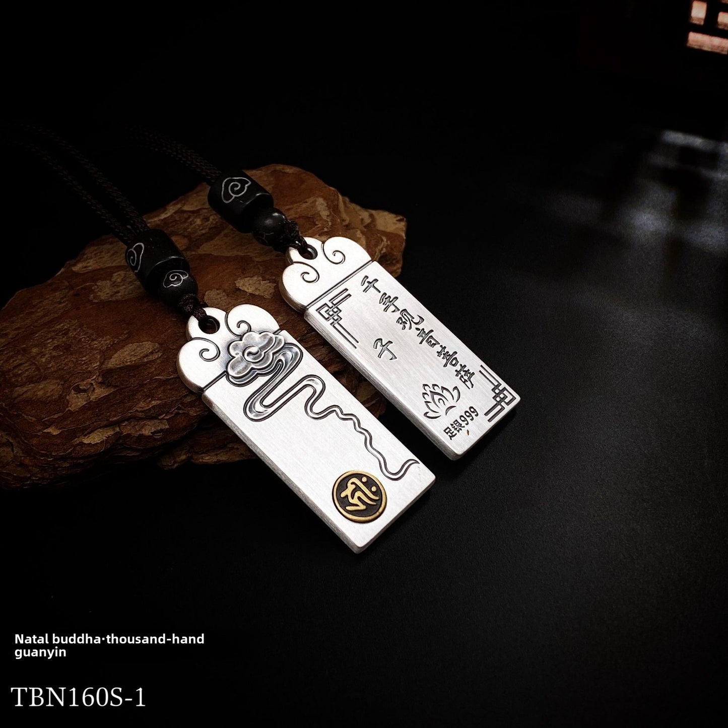 Collar con colgante de plata del zodiaco chino para pareja