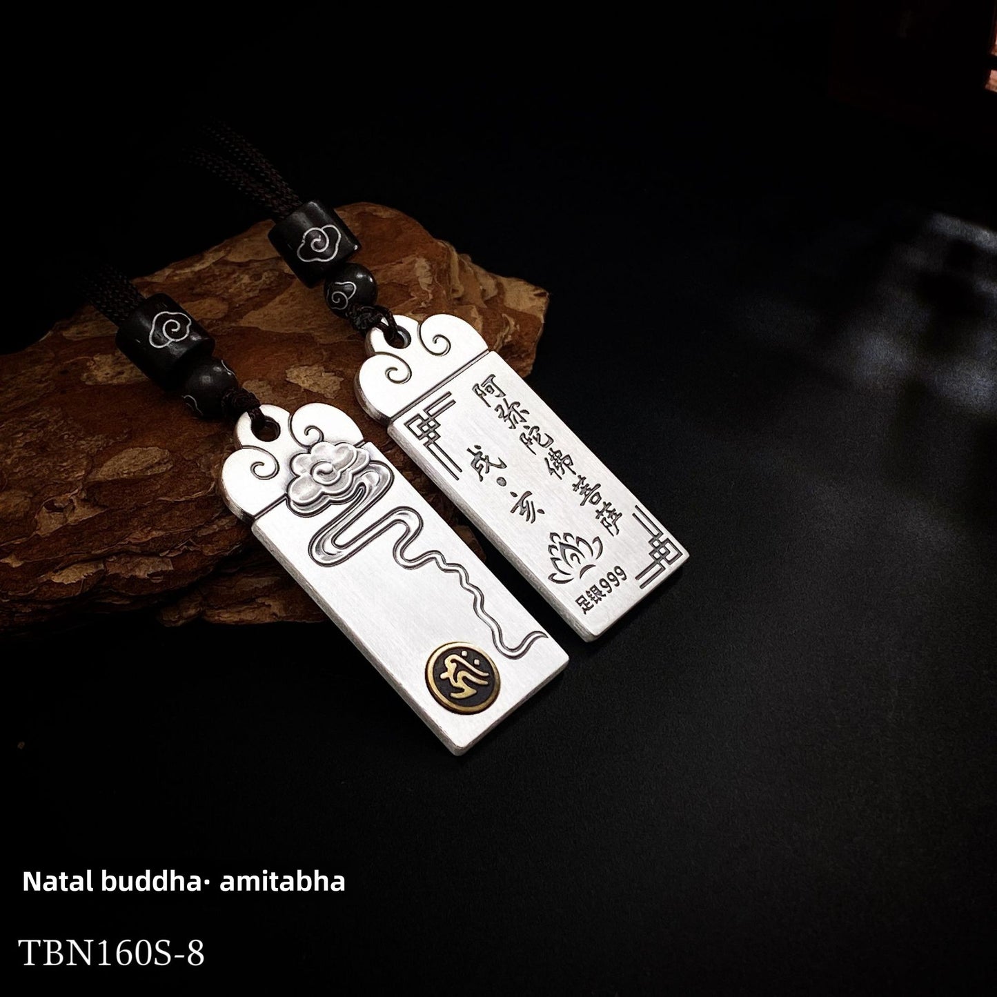 Collar con colgante de plata del zodiaco chino para pareja