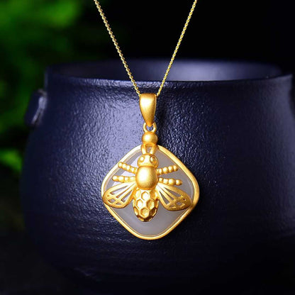 925 Silver Inlaid Hetian Jade Set