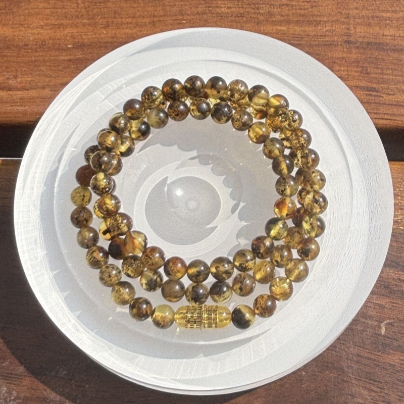 Spiritual herb amber necklace