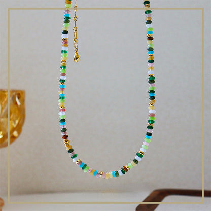 High-end exquisite vintage colorful abacus bead necklace