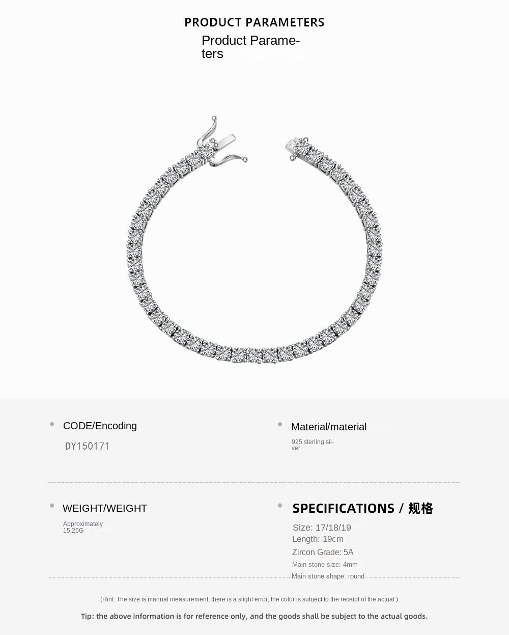 Pulsera de circonitas de hilera completa