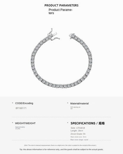 Pulsera de circonitas de hilera completa