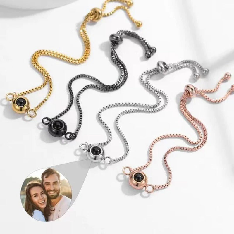 Pulsera de cuerda tejida con proyección de fotos 