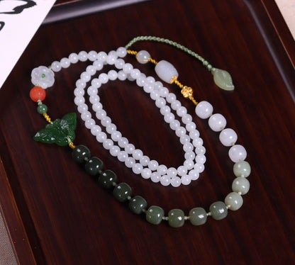 Collar de jade hetiano de color degradado de moda