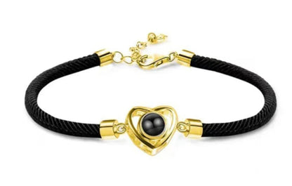 Pulsera de cuerda tejida con proyección de fotos 