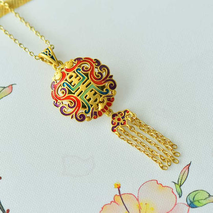 925 Silver-Inlaid Hetian Green Jade Pendant with Single-Sided "Dragon Blessing" Design & Tassel