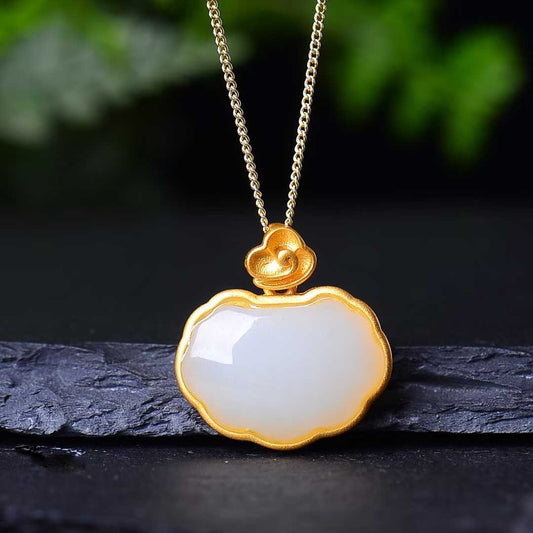 925 Silver Inlaid Hetian Nephrite Jewelry Set