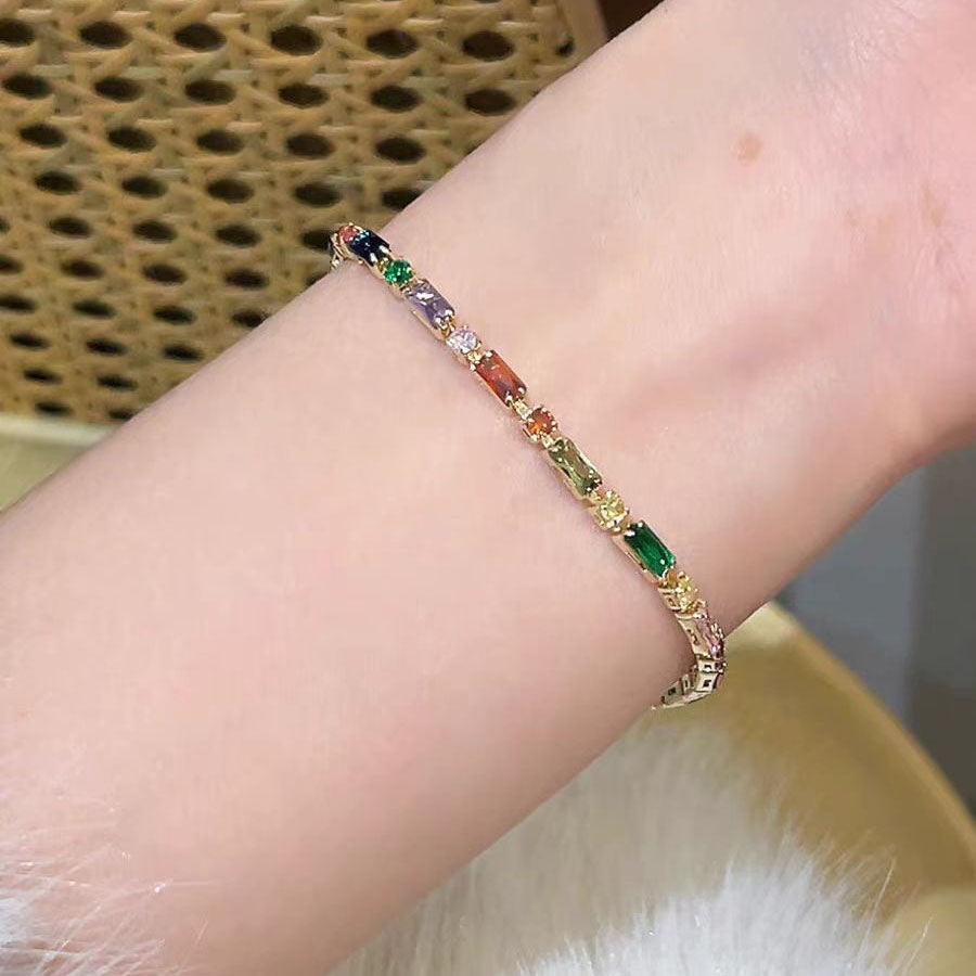 Young popular lucky colored zircon bracelet