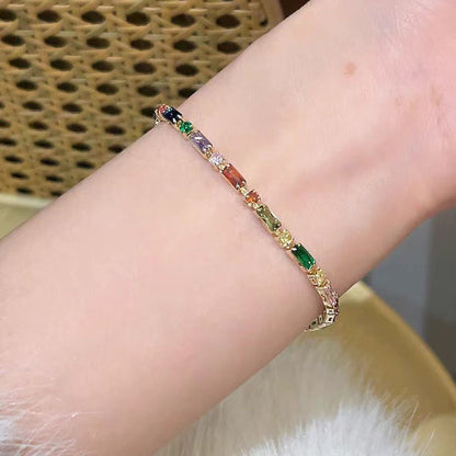 Young popular lucky colored zircon bracelet