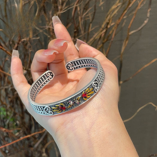 Pulsera de esmalte con ábaco inmóvil Piscis Ruyi