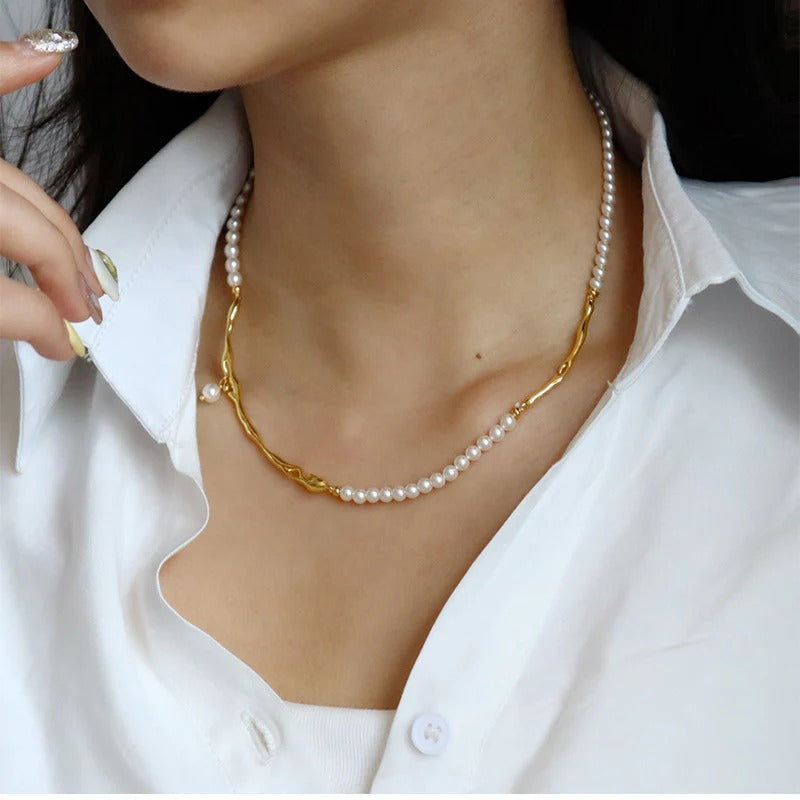 Collar elegante de perlas vintage de alta gama