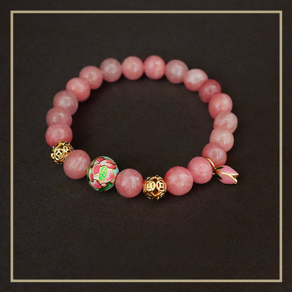 Nueva pulsera de cuentas de flores coloridas de estilo chino para mujer.