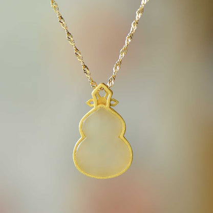 925 Silver Inlaid Hetian Nephrite "Bosom Friend" Violin Pendant