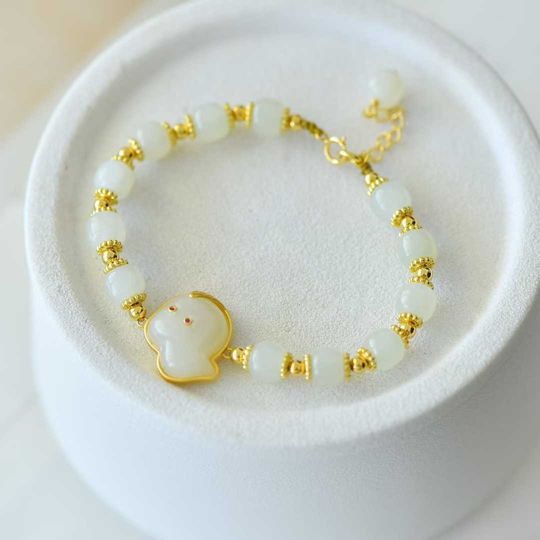 925 Silver Inlaid Hetian Nephrite "Spiritual Snake & Fortune Activation" Bracelet