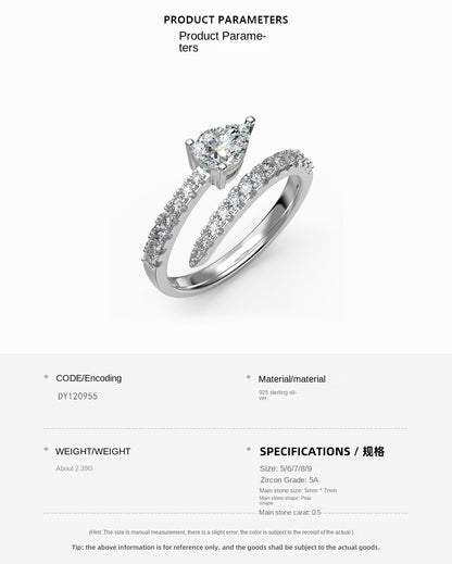 Anillo de diamantes en espiral moderno y personalizado.