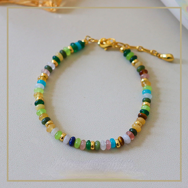 High-end exquisite vintage colorful abacus bead necklace