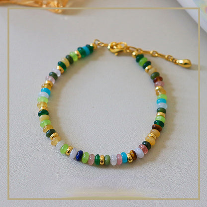 High-end exquisite vintage colorful abacus bead necklace