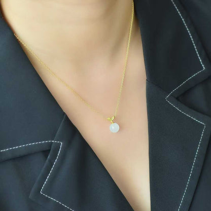 S925 Silver Inlaid Hetian Nephrite Mermaid Pendant