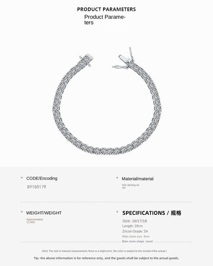 Pulsera de circonitas de hilera completa