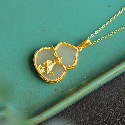 925 Silver Inlaid Nephrite "The Return of the Great Sage" Pendant