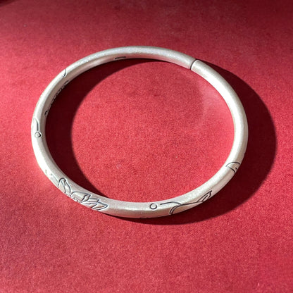 China Sterling silver round stick lotus fish open bracelet