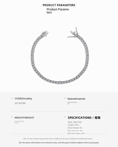 Pulsera de circonitas de hilera completa
