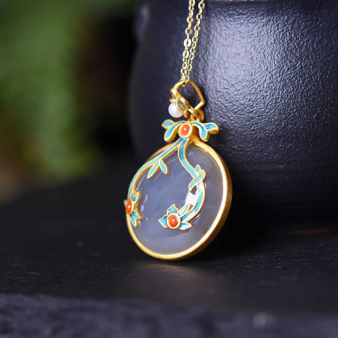 Ancient Craft Silver Hetian Nephrite "Thick Matte Gold" Jewelry Set Series