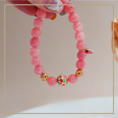 Nueva pulsera de cuentas de flores coloridas de estilo chino para mujer.