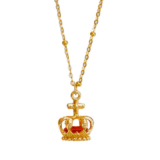 Collar clásico vintage con colgante de corona para mujer