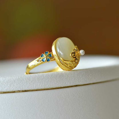 925 Silver Inlaid Hetian Nephrite "Precious as Ever" Ring
