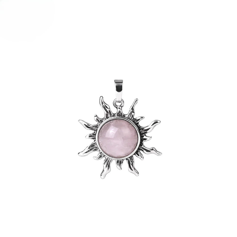 Vintage Amethyst Sunflower Pendant