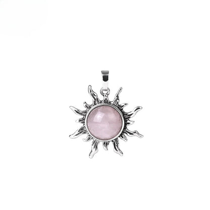 Vintage Amethyst Sunflower Pendant